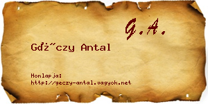 Géczy Antal névjegykártya